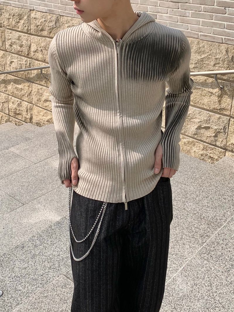 Kennen Spray Hooded Knit Zip-Up 2C