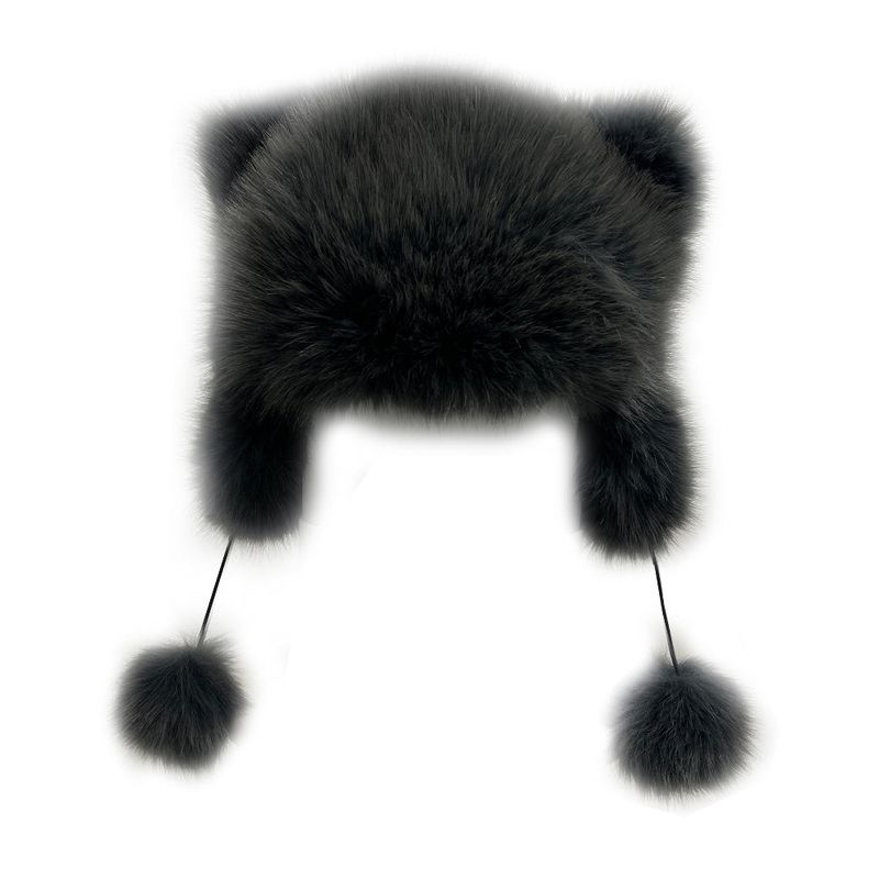 Mini tail soft fur eared fur hat (4 colors)