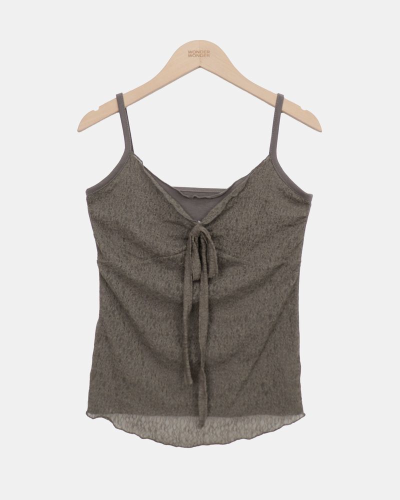 Toriz Lace Double-Layer Sleeveless Top