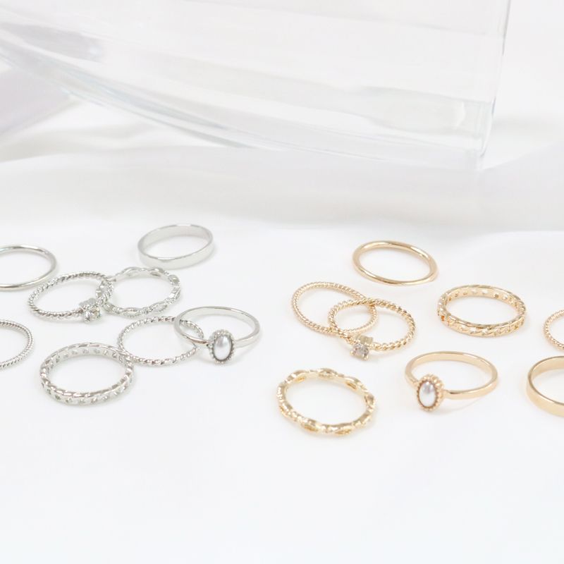 Royal Pearl Ring Set (2 color)