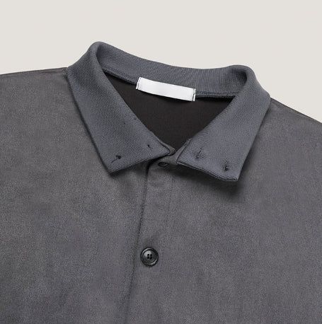 Sven Suede High-Neck Cardigan