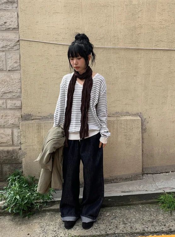 Vino Pleated Long Muffler