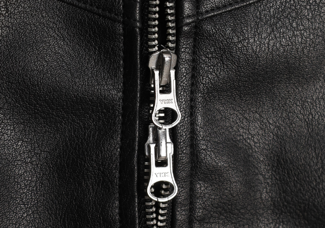 train Classic 2-WAY Leather Semi-Loose Fit Biker Jacket