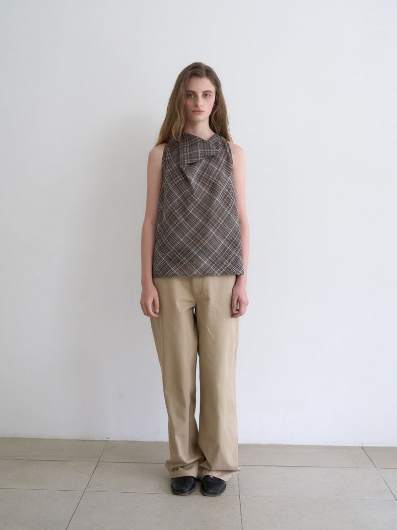 Celine cowl blouse (Check)