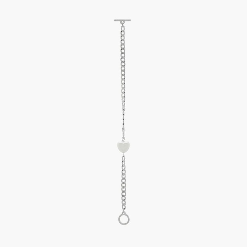Heart Pearl Toggle Bar Bracelet