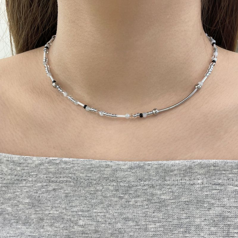 mix steel stick necklace