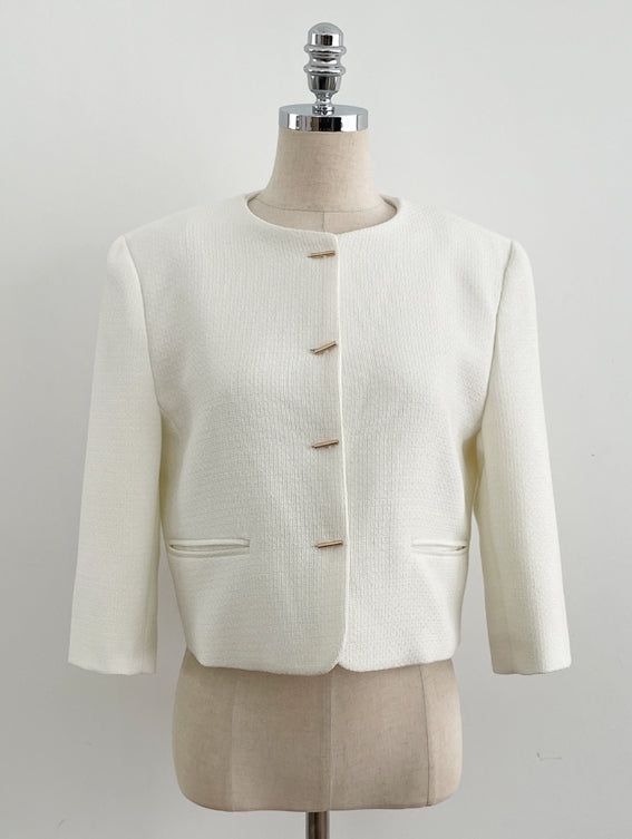Luman Three Quarter Crop Tweed Jacket