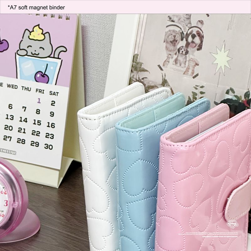 A7 soft magnet button binder pink