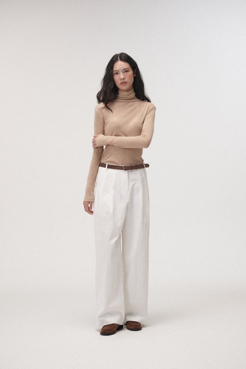 Wide two tuck pants (Ivory)