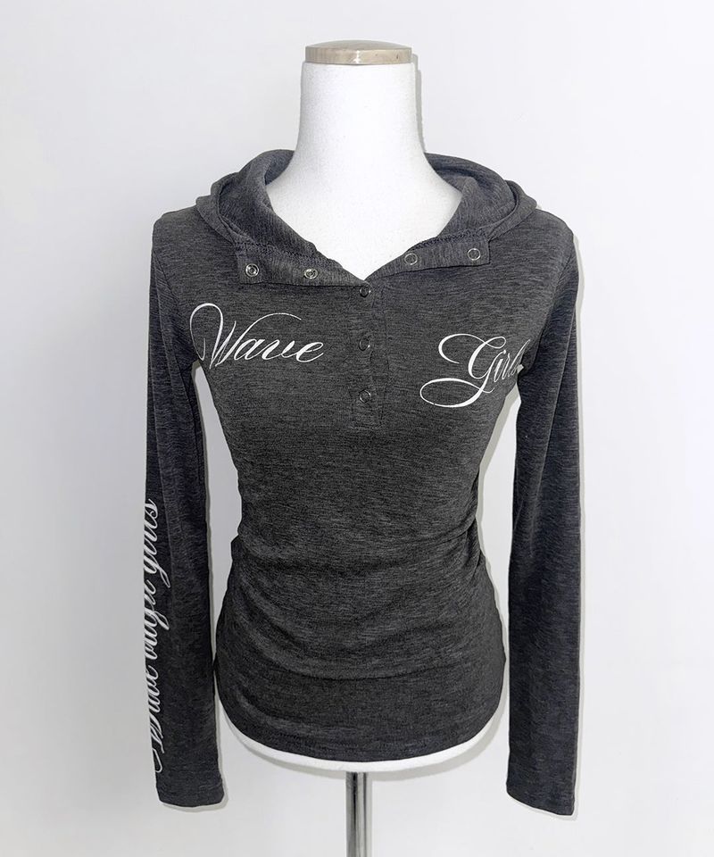 snap lettering hoodie (3colors)
