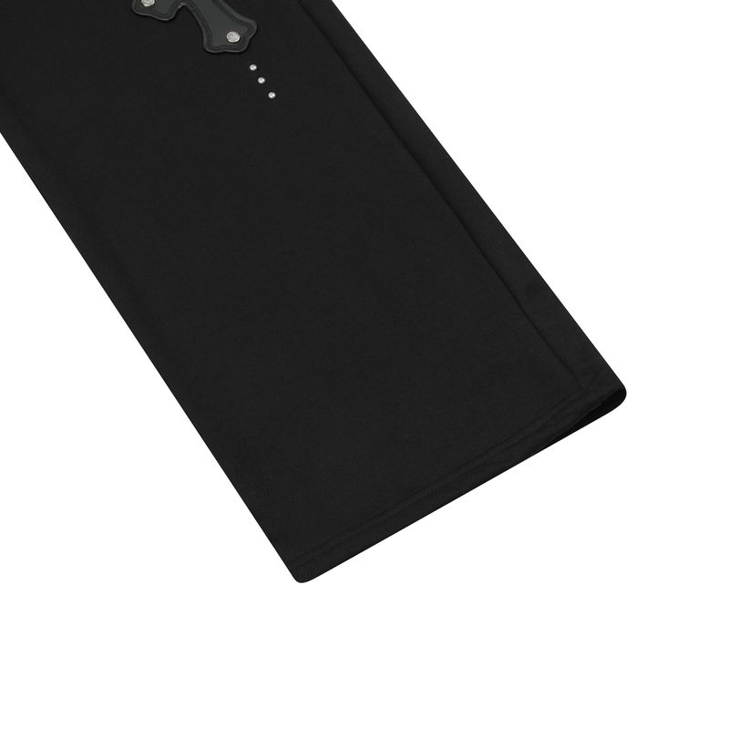 MOEN CROSS LEATHER PATCH SWEAT PANTS UNISEX (2Color)