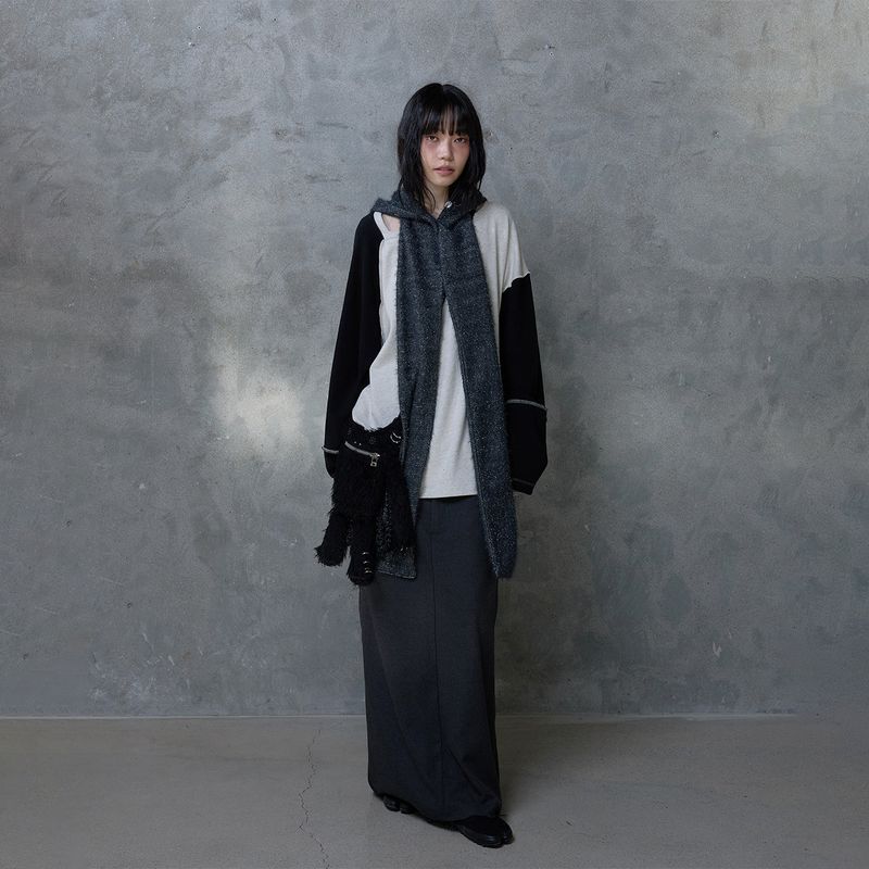 DOUBLE WAIST MAXI SKIRT