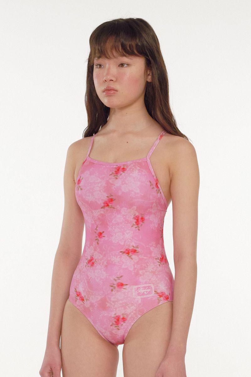 [Floral Veil_pink] One Piece Swimsuit