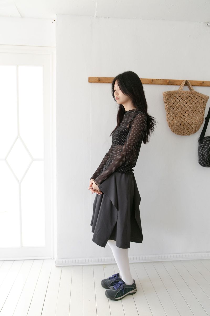 wrap button midi skirt(2colors)
