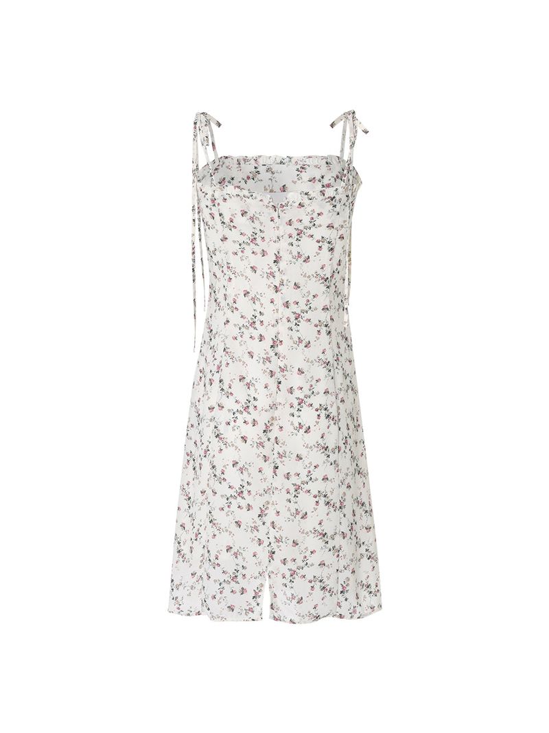 Frill midi dress (Ivory)