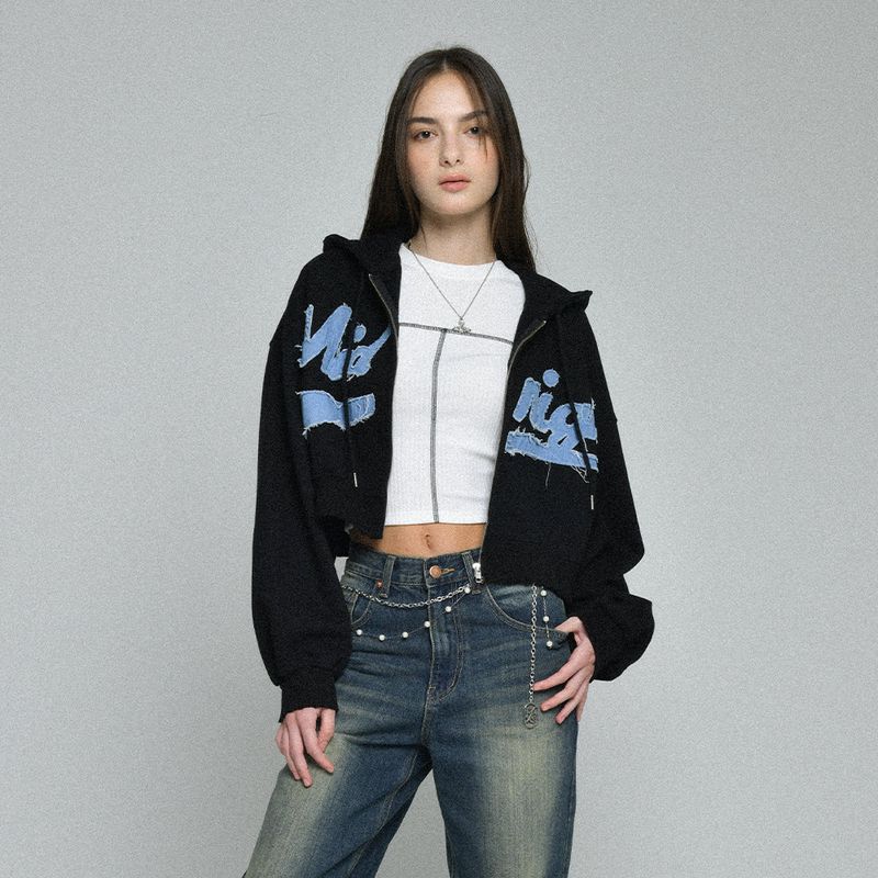 MIDNIGHT MOVE（ミッドナイトムーブ）の「damage 2 hood zip-up (black)（Tops）」