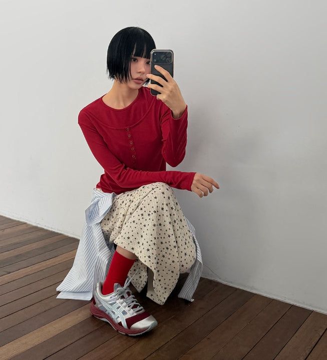 STAR BACK SLIT SKIRT