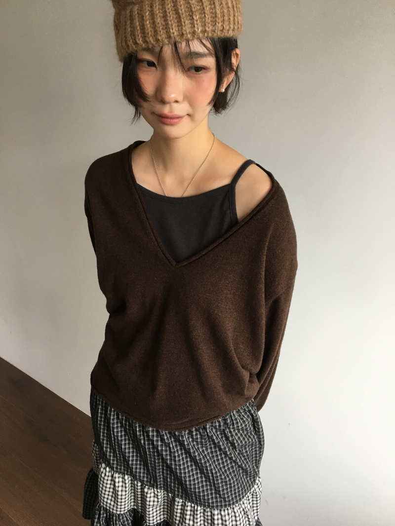 Luro V-neck knit (8color)
