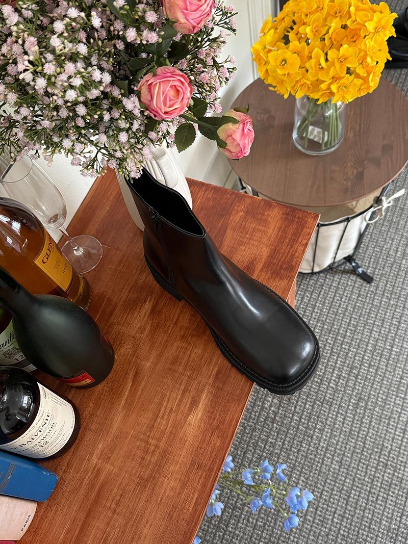 ASCLO Square Toe Ankle Boots