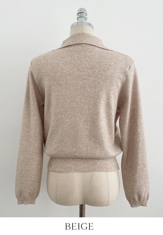 Mez Color Matching Layered Collar Knit