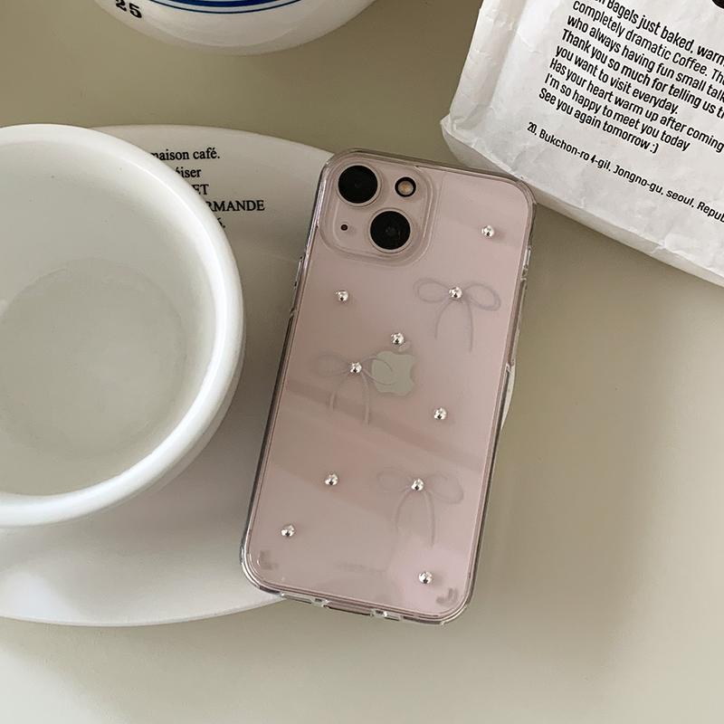 [handmade] mini ribbon dot jelly hard case