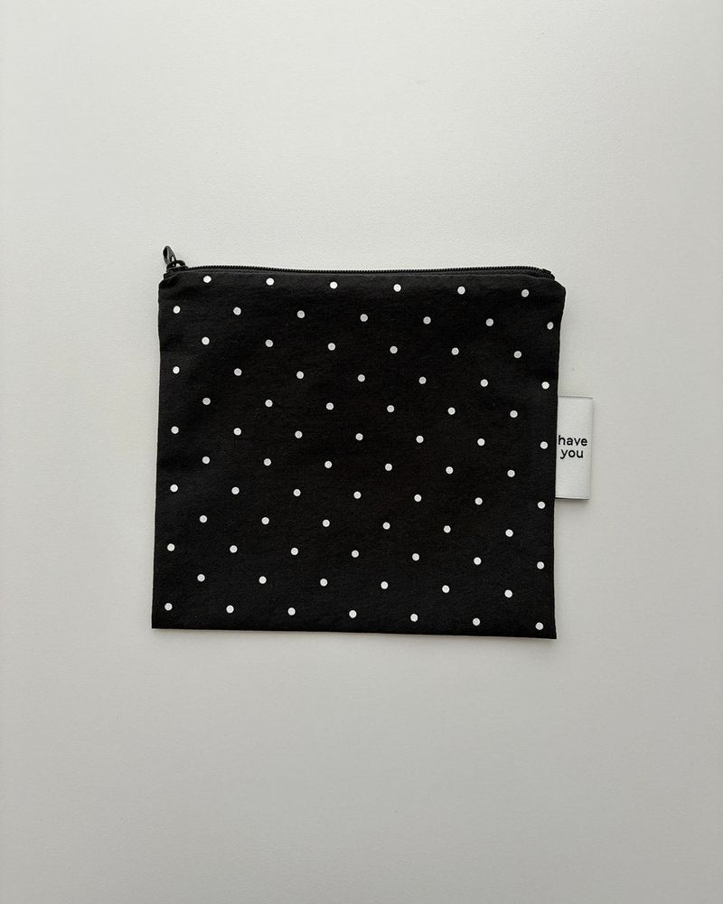 Baby dot square pouch - black