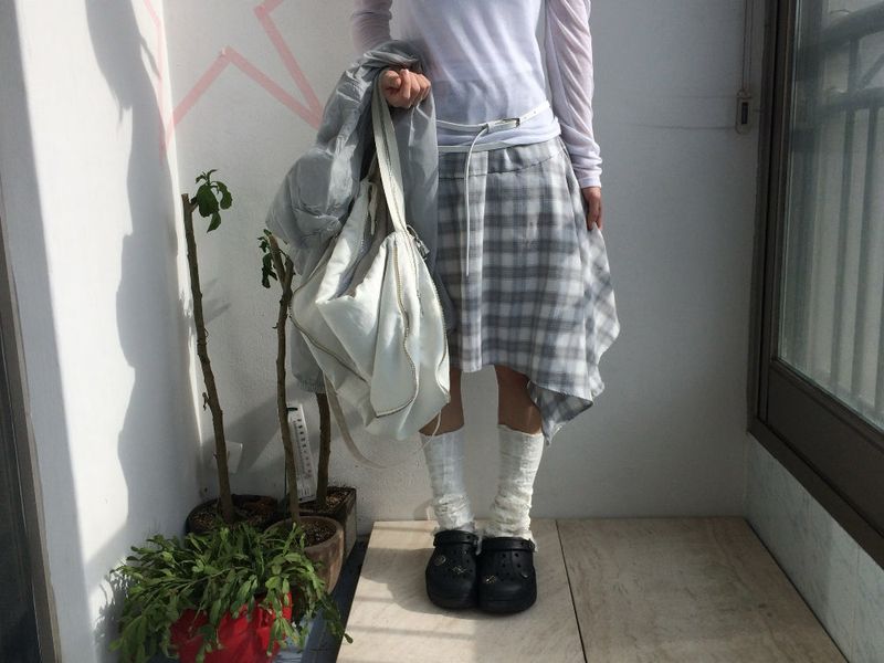 flared checkered skirt