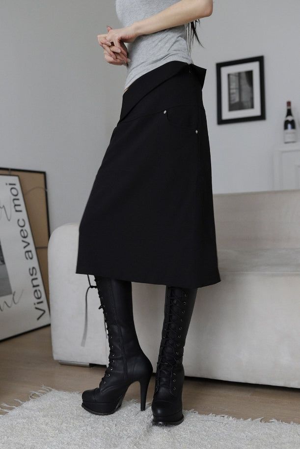 Hats Line Midi Skirt