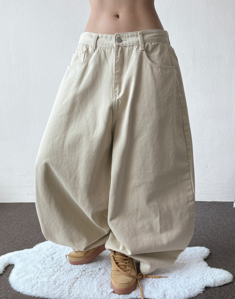 Kari Back Pocket Balloon Cotton Pants 3color