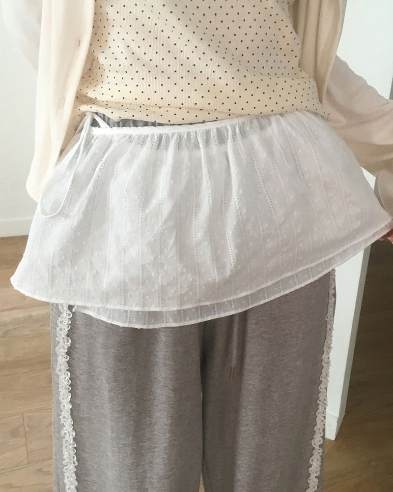 Hoolie Checkered Plain Lace Wrap Skirt