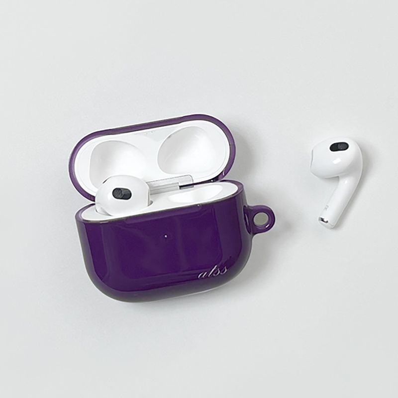 purple glossy airpods case