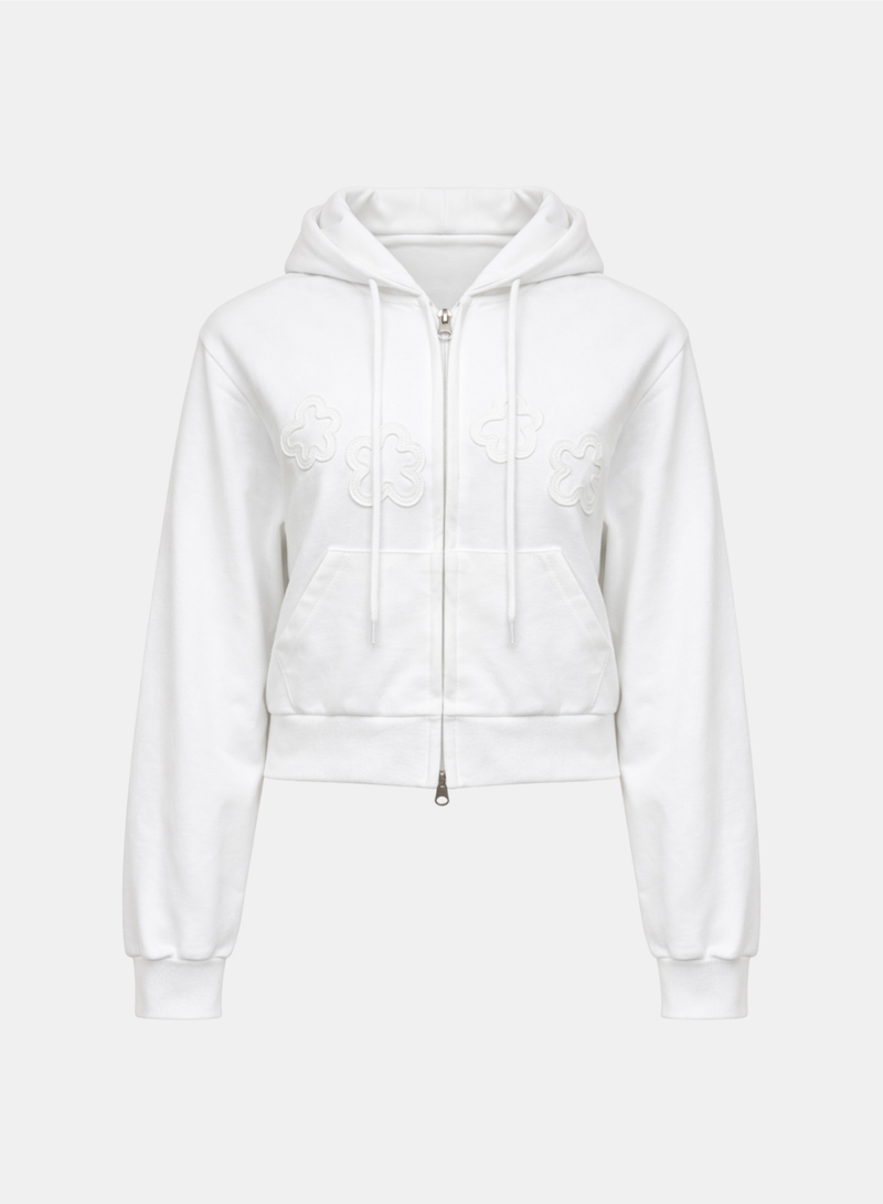 Clover Flower Point Hoodie Zip-up