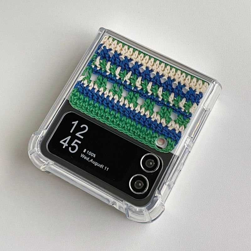 MOTIF FRAME HARD JELL CASE_GREEN & BLUE