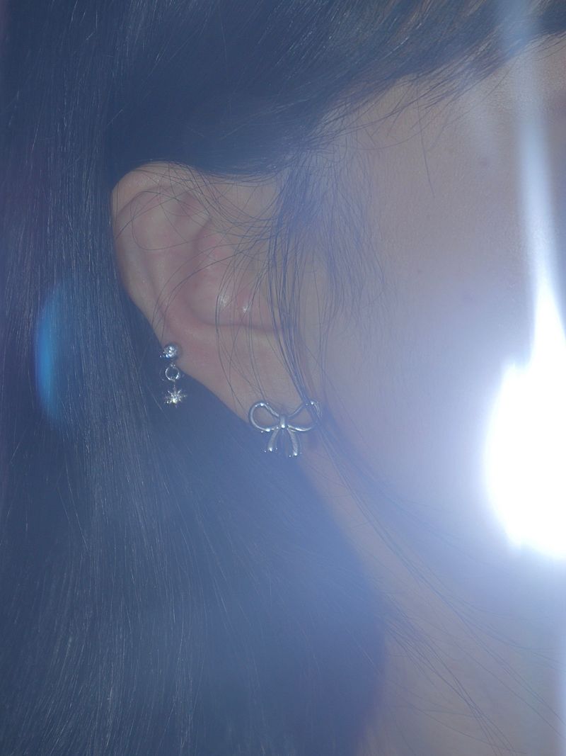 All surgical steel ribbon ring earrings