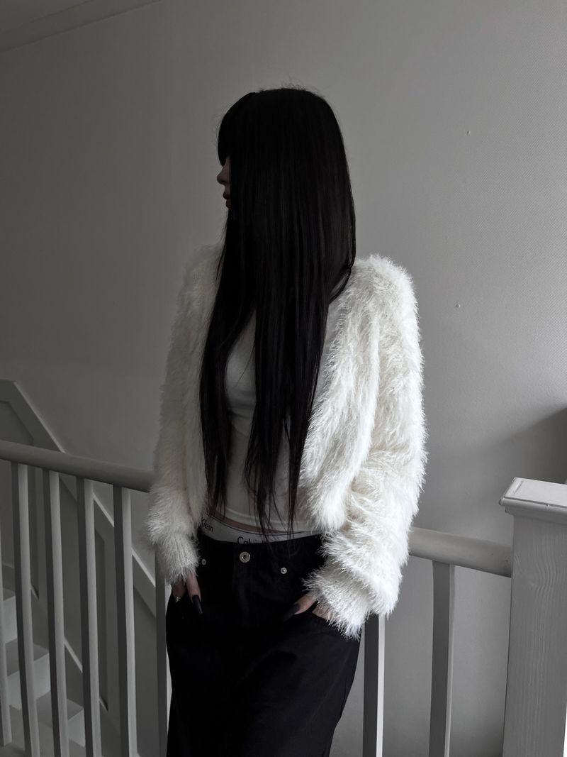 hitch fur crop cardigan (2color)