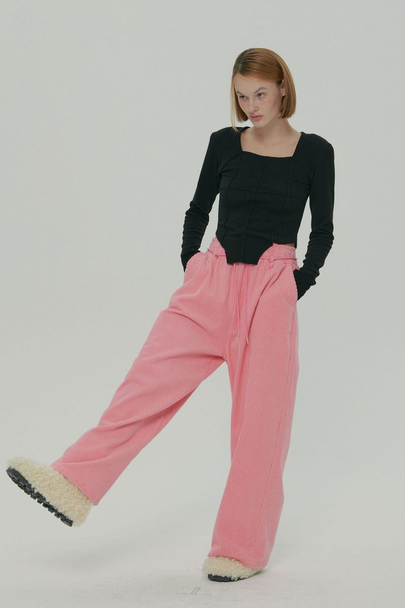 SOFT SQUARE NECK TOP / BLACK