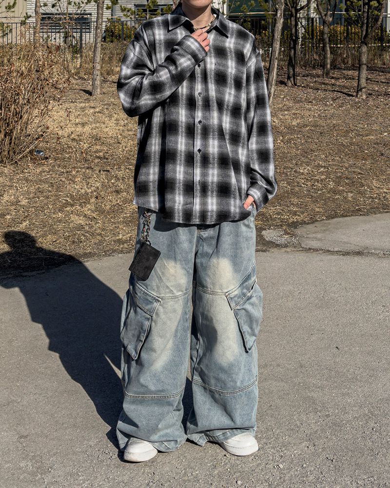 Mader Cut Cargo Denim Pants