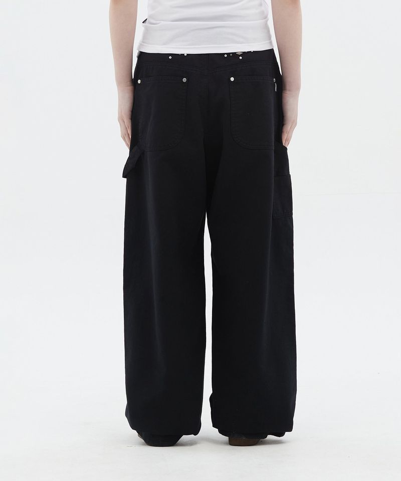 Stud Detail Carpenter Denim Pants_Black