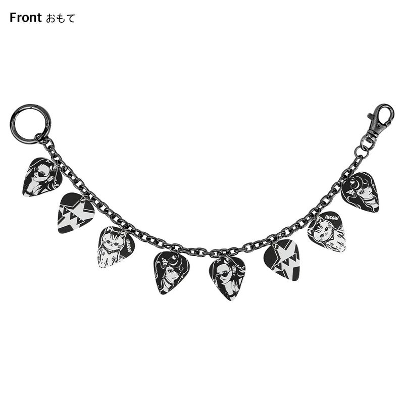 [SET] Funky Logo Two Way Pick Keyring _ Black