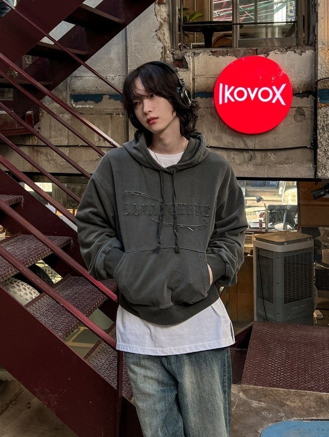 [LAN ARCHIVE] Pigment Patch Logo Crop Hoodie