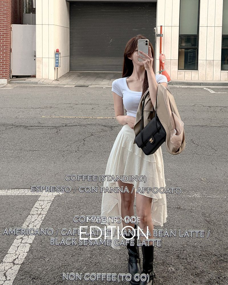 [MADE] Ton linen unbalanced skirt