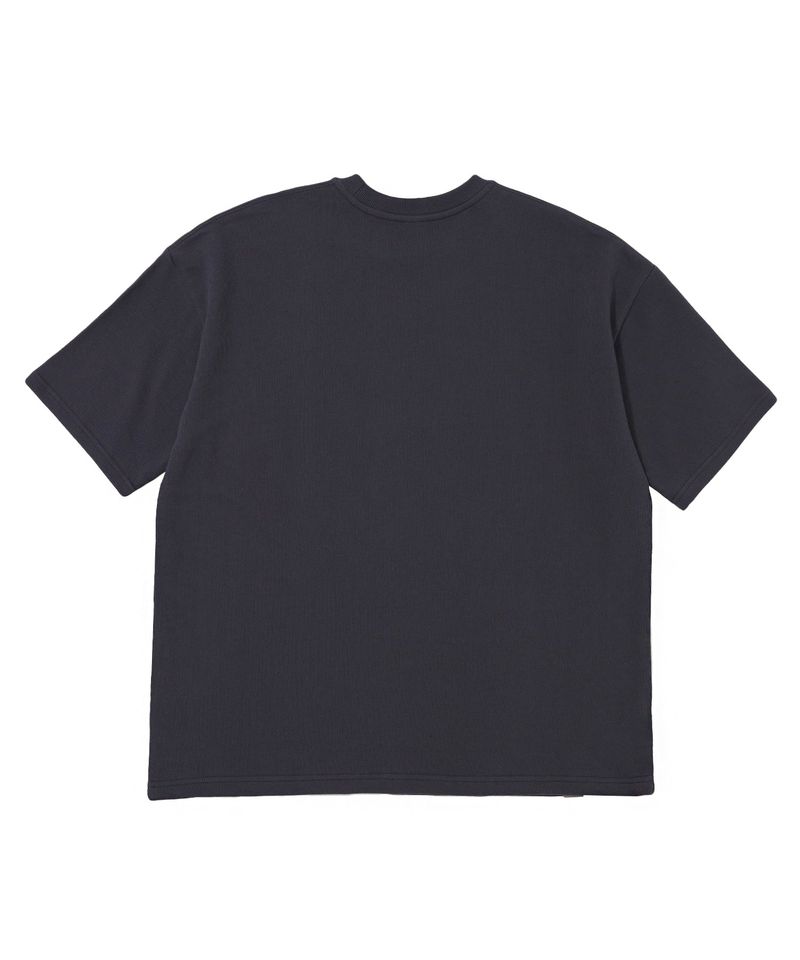 DIAGONAL PIN-KNIT 1/2 BOX TEE (Charcoal)