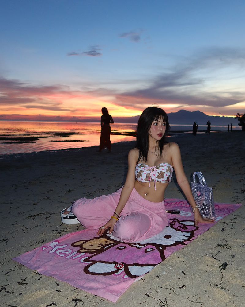 Heart pvc Transparent tote Beach bag
