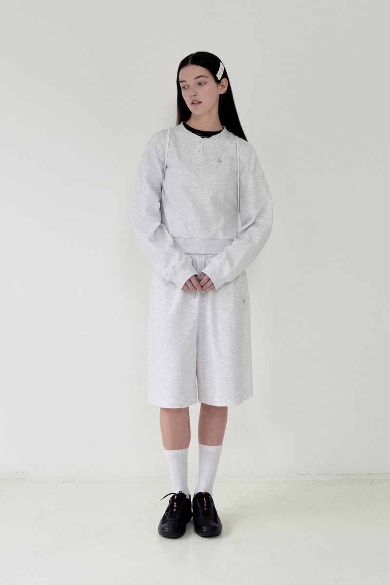 KIRSH PLAIN HALF BANDING PANTS [MELANGE GRAY]