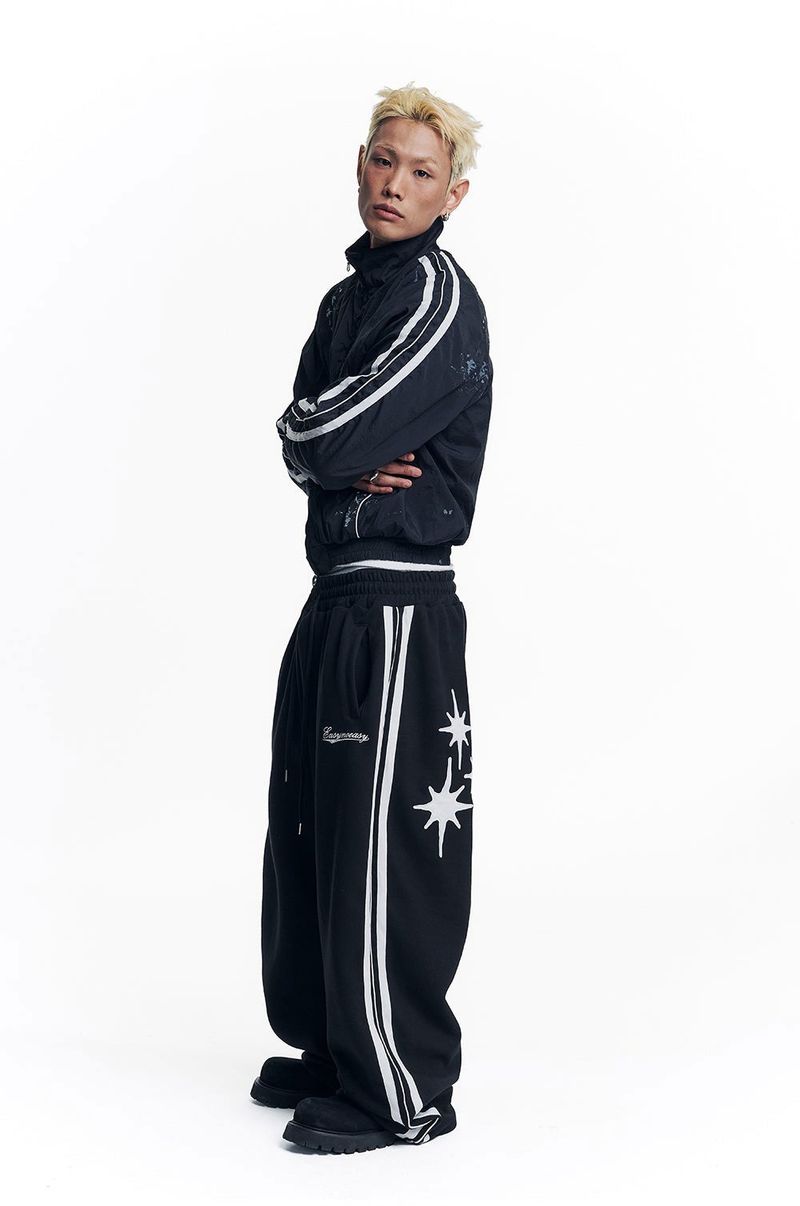 Dirty Nylon Piping Track Jacket - Black