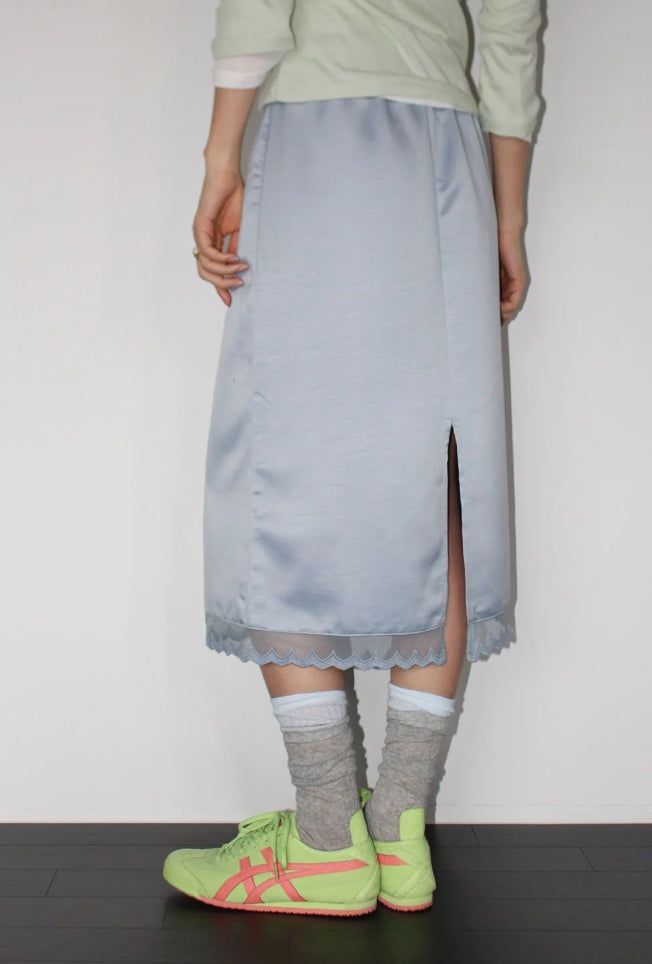 LILY SATIN MIDI SKIRT