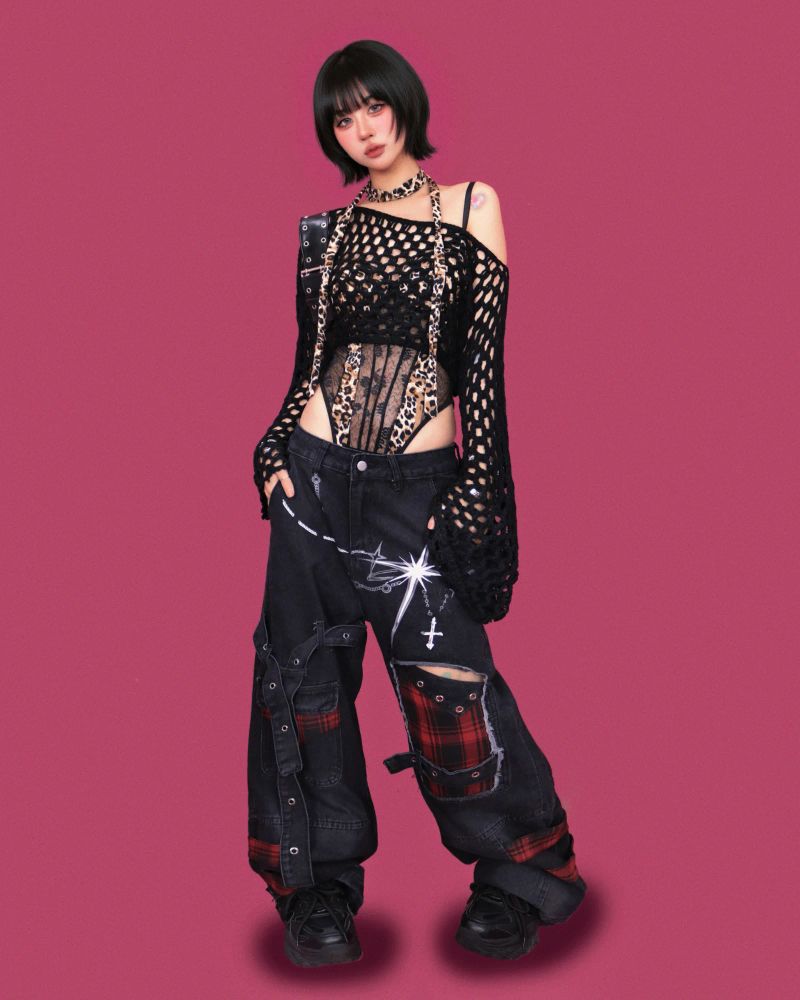 [only KUO] lazyyyy layered crop knit