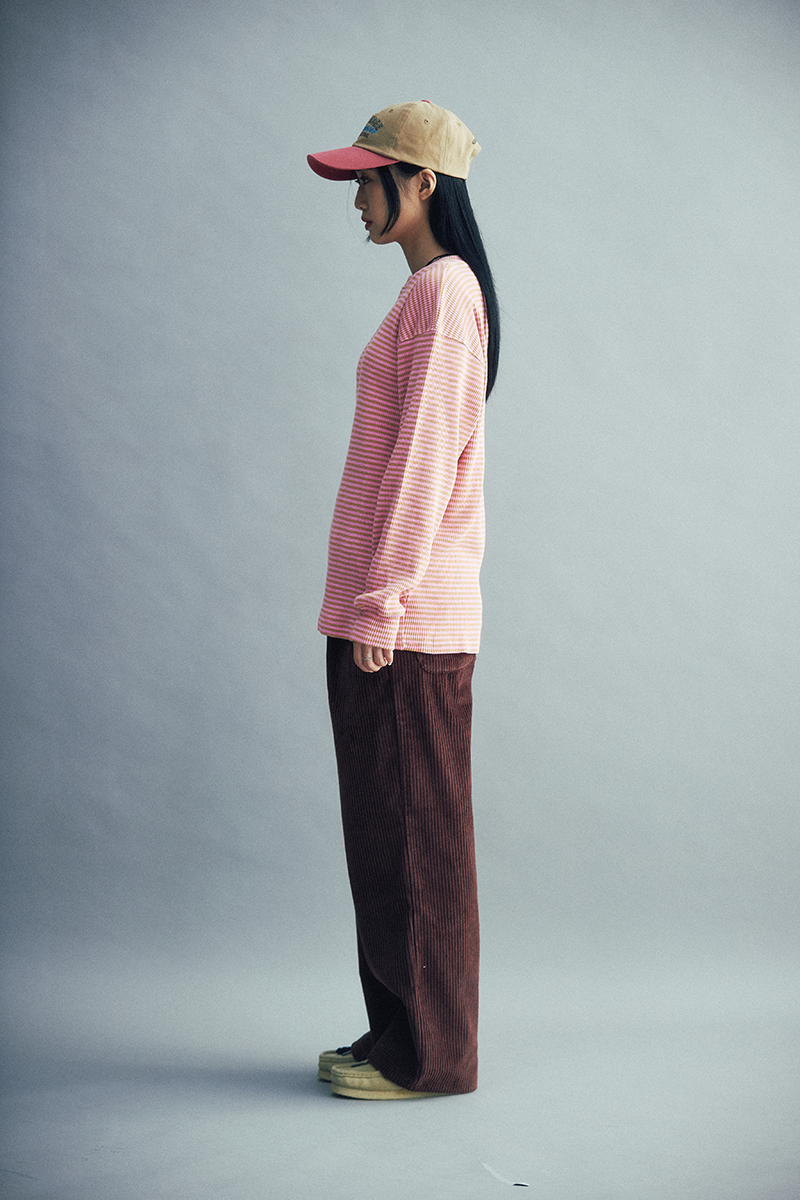 Stripe Long Sleeve Tee (Pink/Beige)