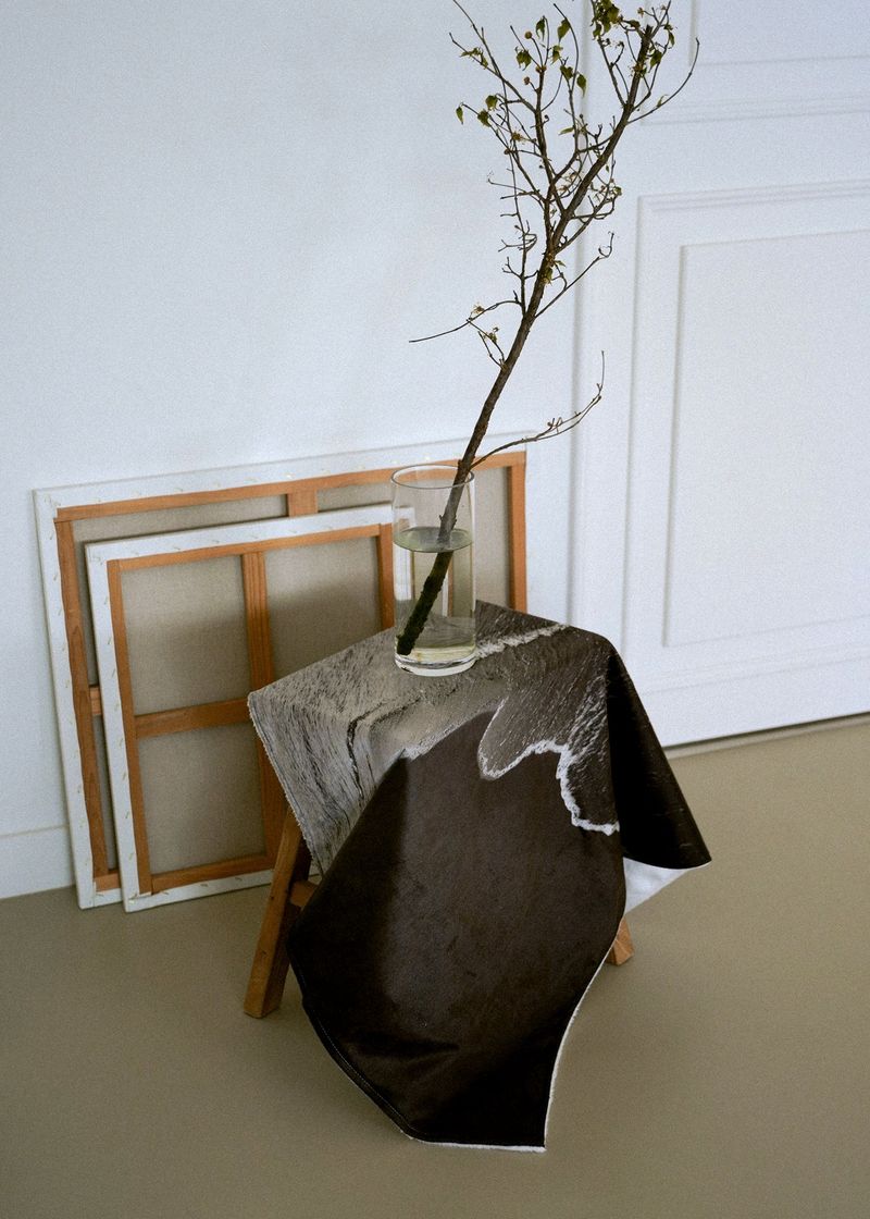 nature pillow blanket - mono seaside