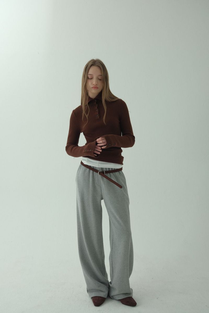 SAILOR RIBBED KNIT PULLOVER_BROWN